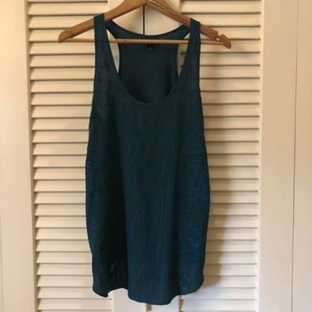 Teal racerback blouse